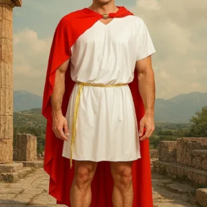 Men’s Greek God Tunic Gold with Cape