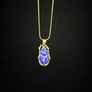 Egyptian Blue Scarab Necklace