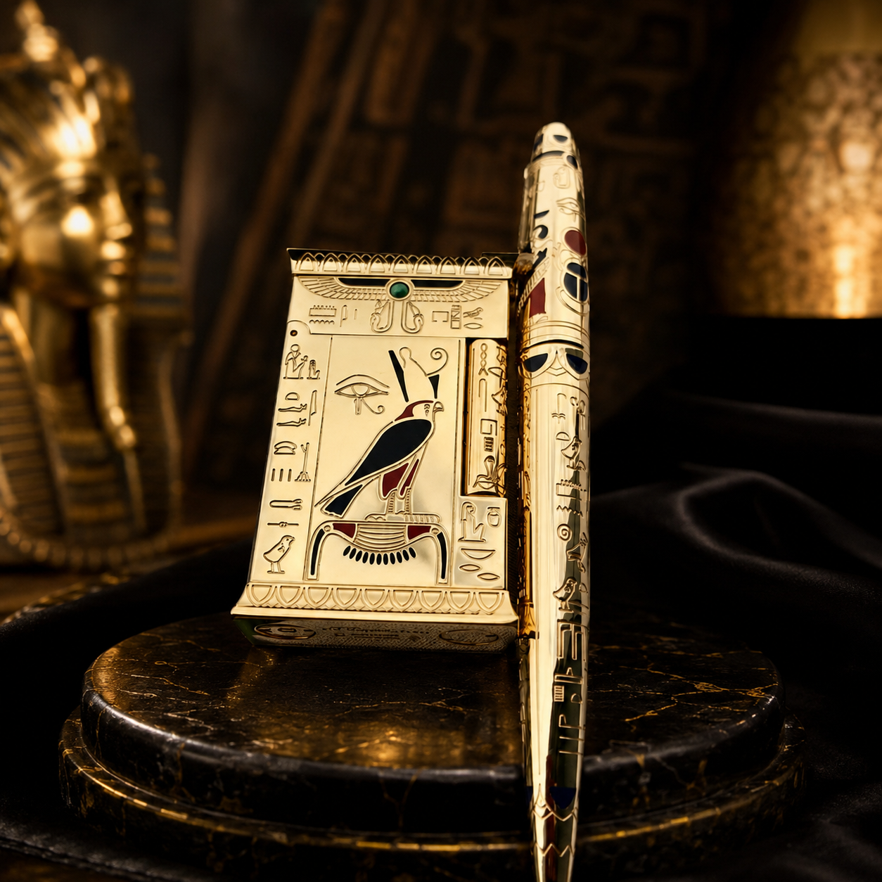 Ancient Egyptian Hieroglyphic Pen & Papyrus Set