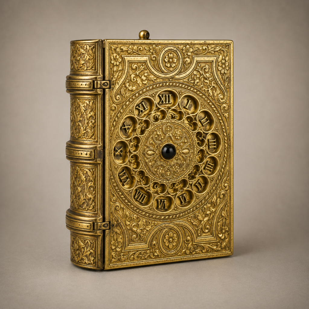 Ancient Arabia World Map — Gold Roman Numeral Reliquary