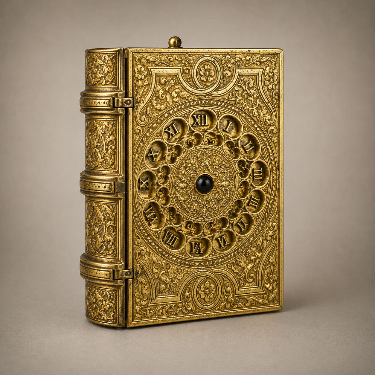 Ancient Arabia World Map — Gold Roman Numeral Reliquary